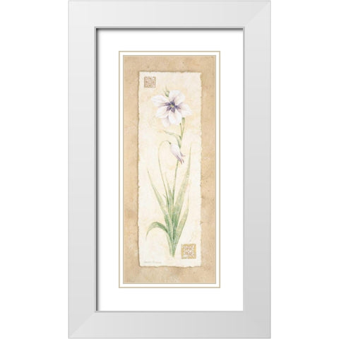 Gladiola White Modern Wood Framed Art Print with Double Matting by Gladding, Pamela