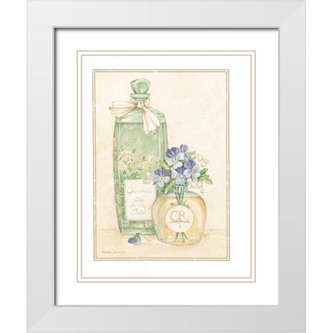 Chamomile White Modern Wood Framed Art Print with Double Matting by Gladding, Pamela