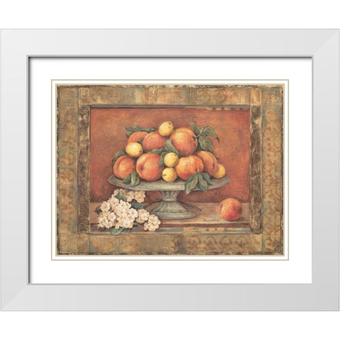 Florentine Peach White Modern Wood Framed Art Print with Double Matting by Gladding, Pamela