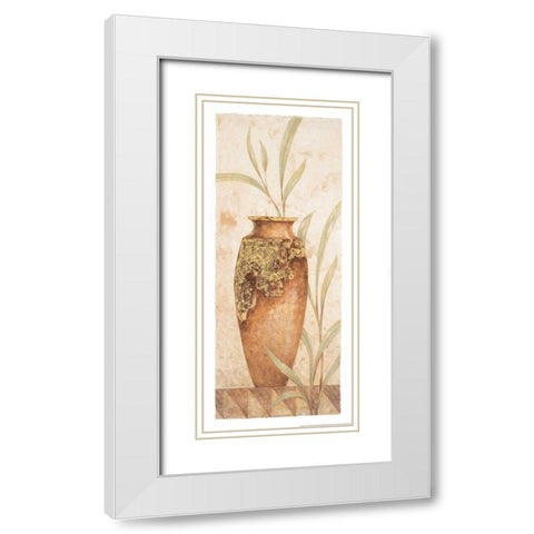 Rustic Venetian Urn I White Modern Wood Framed Art Print with Double Matting by Gladding, Pamela