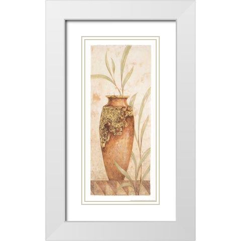 Rustic Venetian Urn I White Modern Wood Framed Art Print with Double Matting by Gladding, Pamela