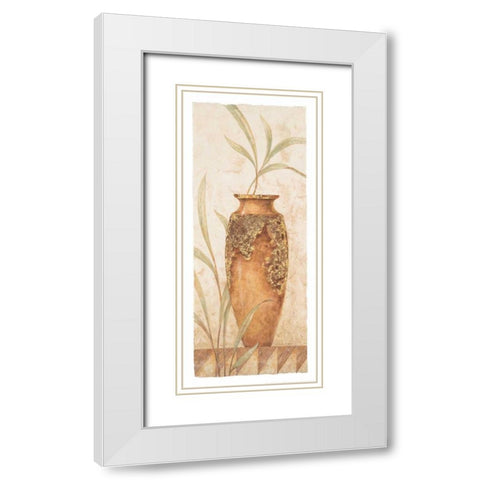 Rustic Venetian Urn II White Modern Wood Framed Art Print with Double Matting by Gladding, Pamela