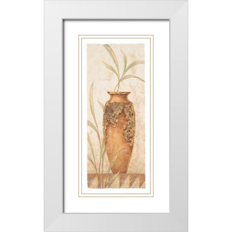 Rustic Venetian Urn II White Modern Wood Framed Art Print with Double Matting by Gladding, Pamela
