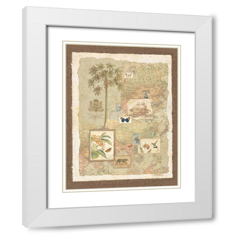 Exotic Shores I White Modern Wood Framed Art Print with Double Matting by Gladding, Pamela