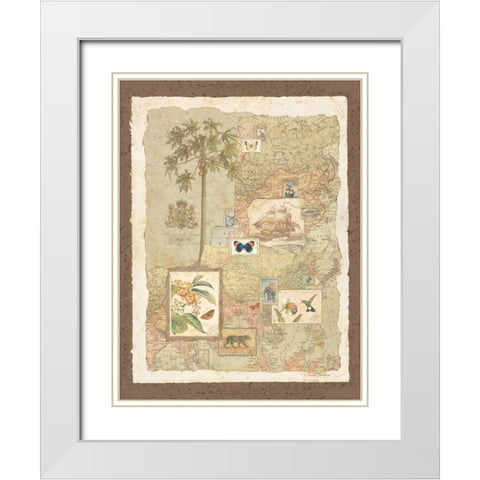 Exotic Shores I White Modern Wood Framed Art Print with Double Matting by Gladding, Pamela