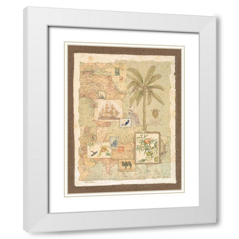 Exotic Shores II White Modern Wood Framed Art Print with Double Matting by Gladding, Pamela