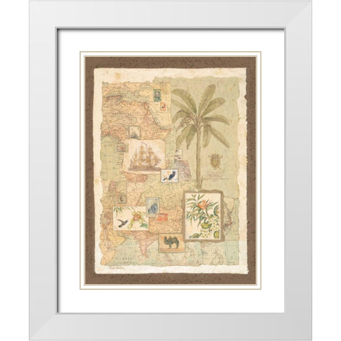 Exotic Shores II White Modern Wood Framed Art Print with Double Matting by Gladding, Pamela