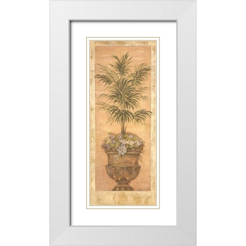 Parlor Palm III White Modern Wood Framed Art Print with Double Matting by Gladding, Pamela