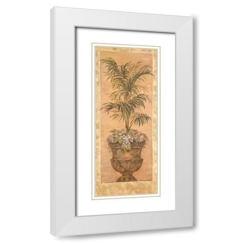 Parlor Palm IV White Modern Wood Framed Art Print with Double Matting by Gladding, Pamela