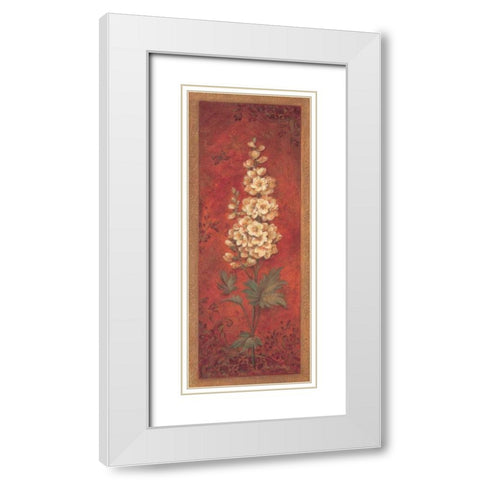 Delphinium White Modern Wood Framed Art Print with Double Matting by Gladding, Pamela