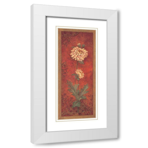 Chrysanthemum White Modern Wood Framed Art Print with Double Matting by Gladding, Pamela