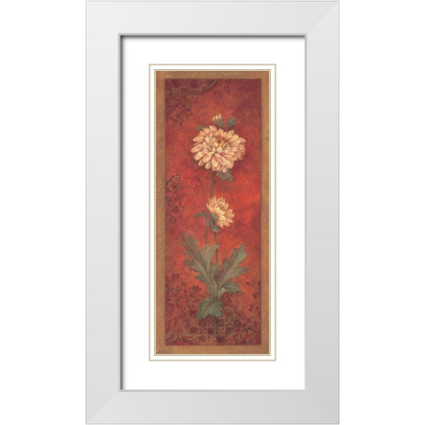 Chrysanthemum White Modern Wood Framed Art Print with Double Matting by Gladding, Pamela