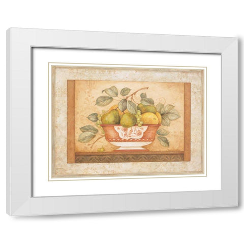 Frutta Alla Siena I White Modern Wood Framed Art Print with Double Matting by Gladding, Pamela