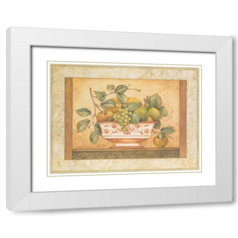 Frutta Alla Siena II White Modern Wood Framed Art Print with Double Matting by Gladding, Pamela