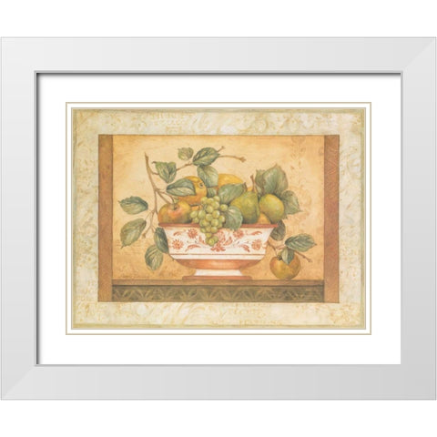 Frutta Alla Siena II White Modern Wood Framed Art Print with Double Matting by Gladding, Pamela