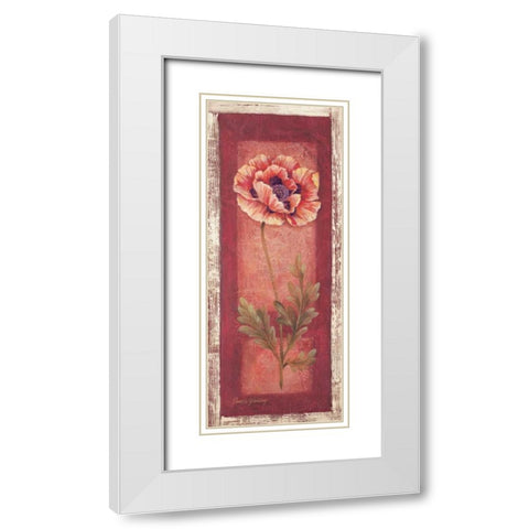 Red Door Poppy White Modern Wood Framed Art Print with Double Matting by Gladding, Pamela