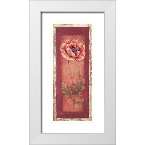 Red Door Poppy White Modern Wood Framed Art Print with Double Matting by Gladding, Pamela