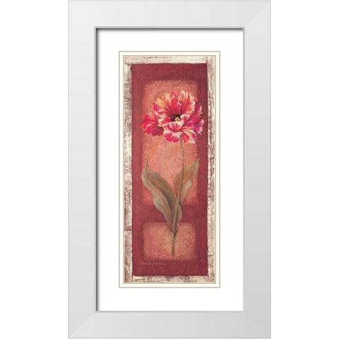 Red Door Tulip White Modern Wood Framed Art Print with Double Matting by Gladding, Pamela