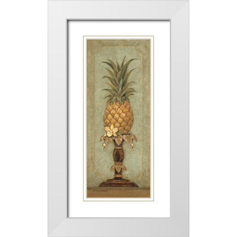 Pineapple and Pearls II White Modern Wood Framed Art Print with Double Matting by Gladding, Pamela