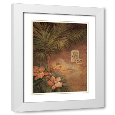 West Indies Sunset I White Modern Wood Framed Art Print with Double Matting by Gladding, Pamela