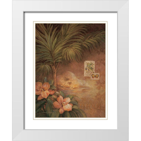 West Indies Sunset I White Modern Wood Framed Art Print with Double Matting by Gladding, Pamela