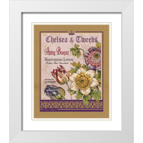Spring Bouquet White Modern Wood Framed Art Print with Double Matting by Gladding, Pamela