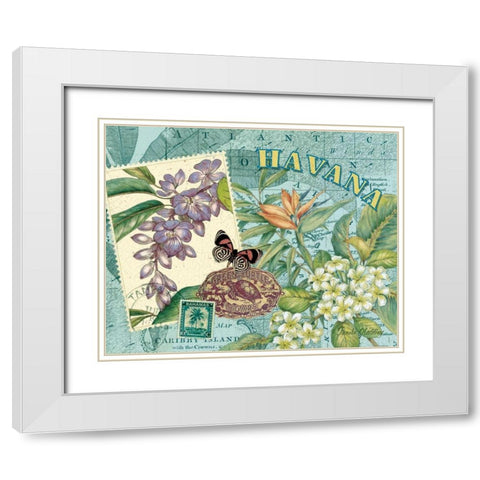 Havana White Modern Wood Framed Art Print with Double Matting by Gladding, Pamela