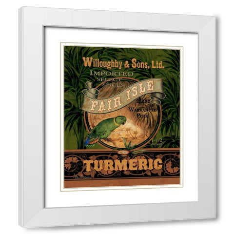 Turmeric White Modern Wood Framed Art Print with Double Matting by Gladding, Pamela