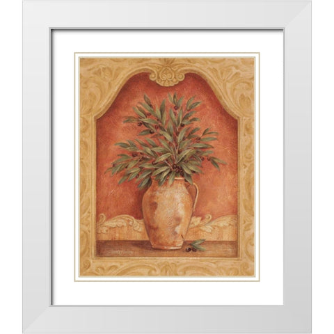 Sienna Fruit I White Modern Wood Framed Art Print with Double Matting by Gladding, Pamela
