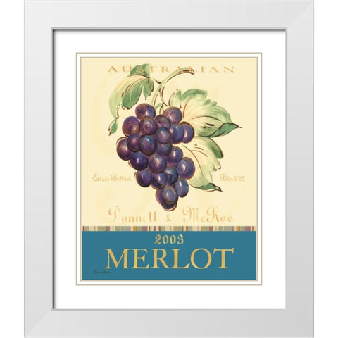 Merlot White Modern Wood Framed Art Print with Double Matting by Gladding, Pamela