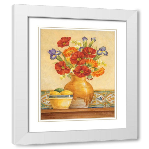 Salsa Poppies White Modern Wood Framed Art Print with Double Matting by Gladding, Pamela