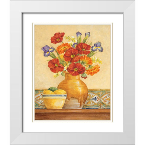 Salsa Poppies White Modern Wood Framed Art Print with Double Matting by Gladding, Pamela