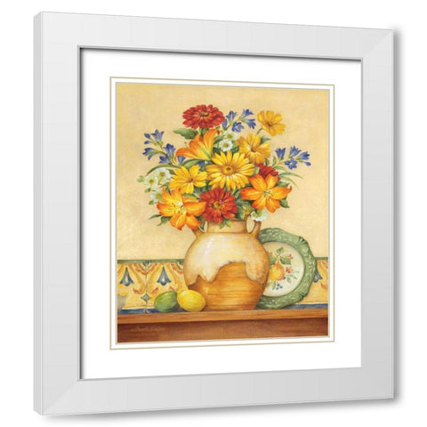 Salsa Lilies White Modern Wood Framed Art Print with Double Matting by Gladding, Pamela