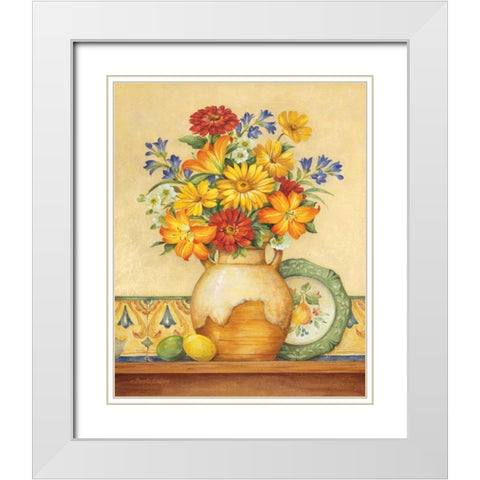 Salsa Lilies White Modern Wood Framed Art Print with Double Matting by Gladding, Pamela