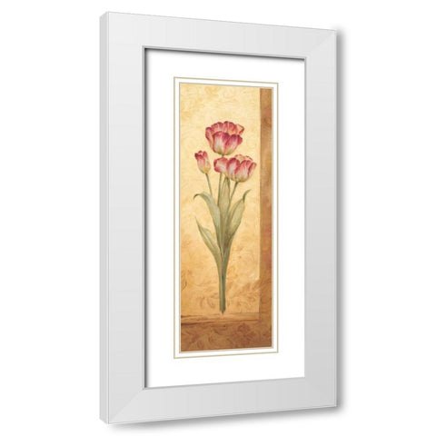 Grandiflora IV White Modern Wood Framed Art Print with Double Matting by Gladding, Pamela