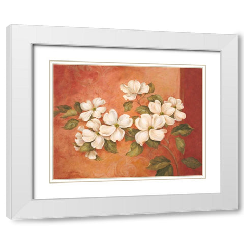 Dogwoods White Modern Wood Framed Art Print with Double Matting by Gladding, Pamela