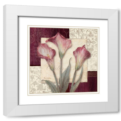 Trio Sonata I White Modern Wood Framed Art Print with Double Matting by Gladding, Pamela