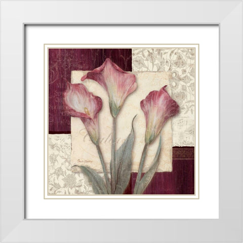 Trio Sonata I White Modern Wood Framed Art Print with Double Matting by Gladding, Pamela