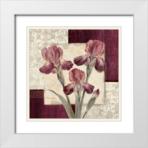Trio Sonata II White Modern Wood Framed Art Print with Double Matting by Gladding, Pamela