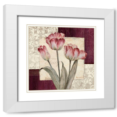 Trio Sonata III White Modern Wood Framed Art Print with Double Matting by Gladding, Pamela