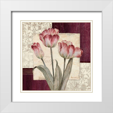 Trio Sonata III White Modern Wood Framed Art Print with Double Matting by Gladding, Pamela