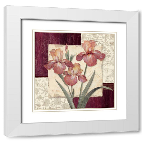 Trio Sonata IV White Modern Wood Framed Art Print with Double Matting by Gladding, Pamela