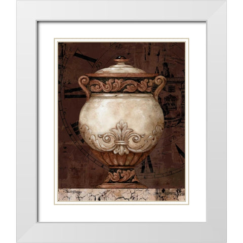 Timeless Urn II White Modern Wood Framed Art Print with Double Matting by Gladding, Pamela