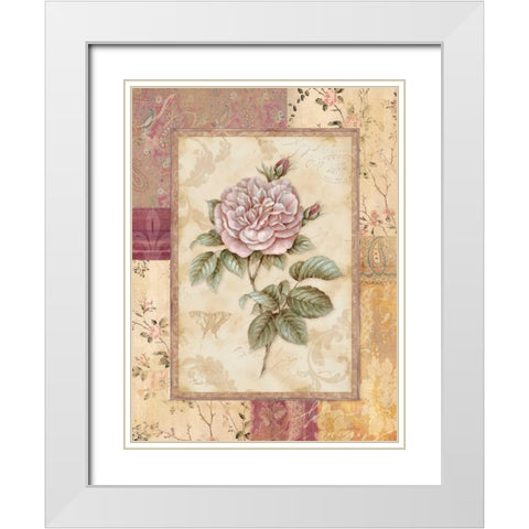 Provence Rose II White Modern Wood Framed Art Print with Double Matting by Gladding, Pamela