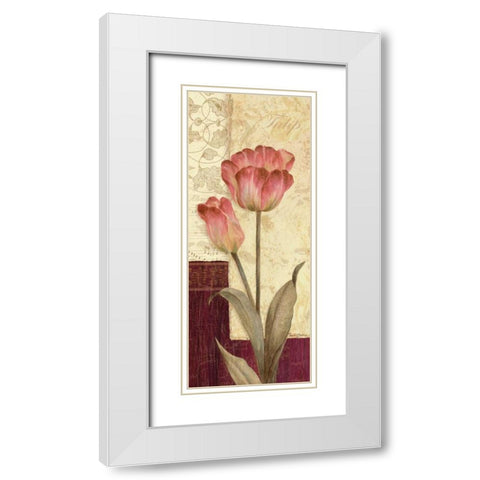 Quattro Sonata I White Modern Wood Framed Art Print with Double Matting by Gladding, Pamela