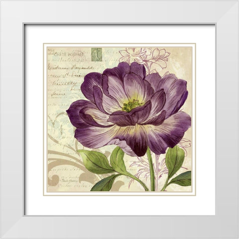 Study in Purple II White Modern Wood Framed Art Print with Double Matting by Gladding, Pamela