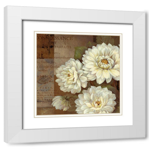 Patina Dahlia White Modern Wood Framed Art Print with Double Matting by Gladding, Pamela