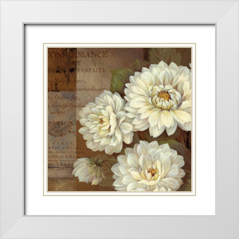 Patina Dahlia White Modern Wood Framed Art Print with Double Matting by Gladding, Pamela
