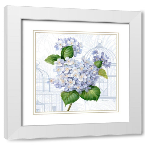 Hydrangea Cages I White Modern Wood Framed Art Print with Double Matting by Gladding, Pamela