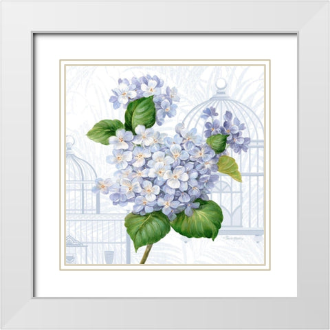 Hydrangea Cages I White Modern Wood Framed Art Print with Double Matting by Gladding, Pamela